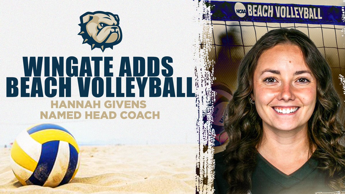 Wingate Bulldogs (@wu_bulldogs) on Twitter photo 🚨 BREAKING NEWS 🚨
#WINgate has announced the addition of Beach Volleyball as the 26th intercollegiate sport!
<a href="/WingateVB/">Wingate Volleyball</a> alum Hannah Givens has been named the head coach for <a href="/wingatebeachvb/">Wingate Beach Volleyball</a> !!
Story | shorturl.at/aegtz
#OneDog 🚨 BREAKING NEWS 🚨
#WINgate has announced the addition of Beach Volleyball as the 26th intercollegiate sport!
<a href="/WingateVB/">Wingate Volleyball</a> alum Hannah Givens has been named the head coach for <a href="/wingatebeachvb/">Wingate Beach Volleyball</a> !!
Story | shorturl.at/aegtz
#OneDog