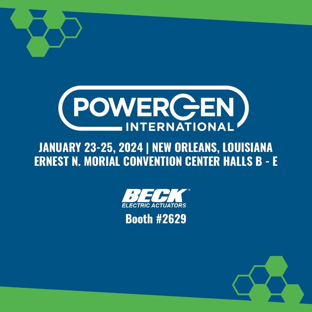 BeckActuators's tweet photo. Beck Electric Actuators invites you to @powergenintl, January 23-25, 2024. Stop by Booth #2629 and reconnect or come by to see what's new in our product line. We love coming to PowerGen to see our many old friends and to meet new people as well. https://t.co/wu5e073oPd