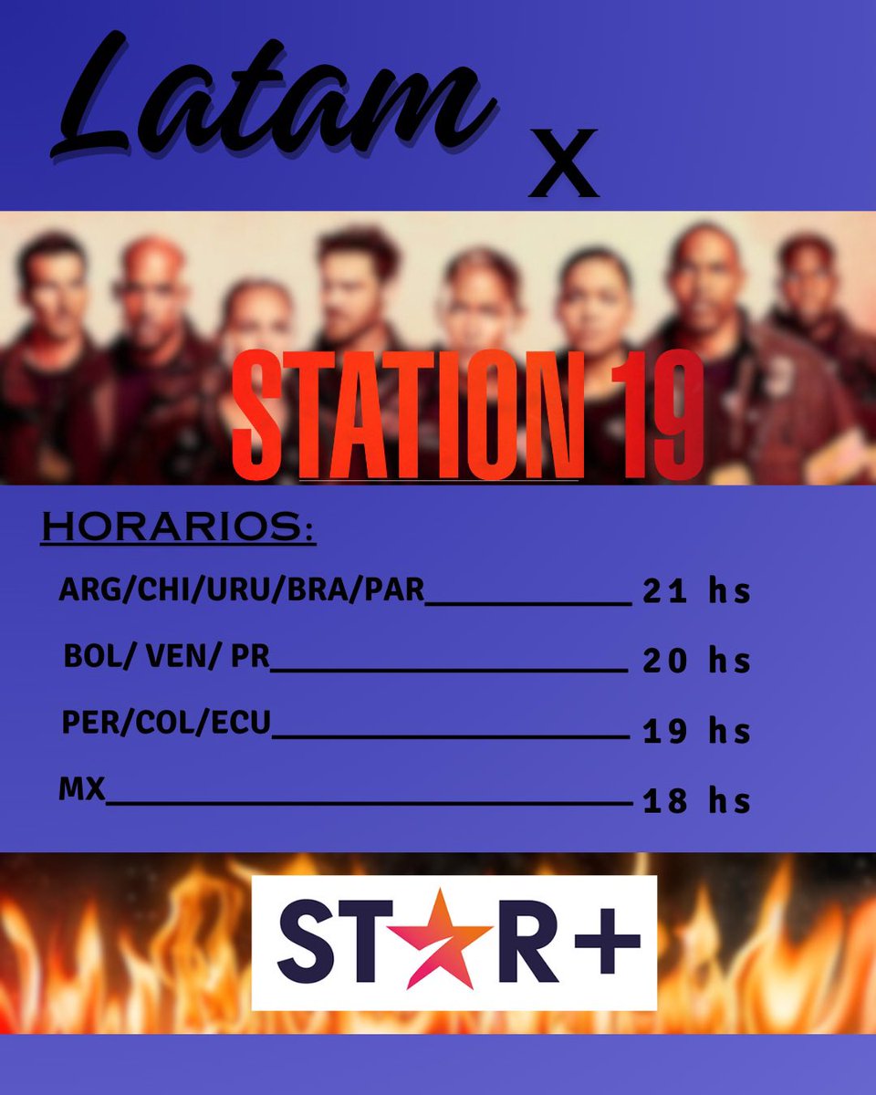 🔥🔥Latam x Station 19🔥🔥

𝐇𝐎𝐘 𝟐𝟑/𝟎𝟏

‼️4x14: “Comfortably numb”‼️ 

Un capítulo tan llenos de emociones que lo hace único 🫶

🚨𝚌𝚑𝚎𝚚𝚞𝚎𝚊 𝚕𝚘𝚜 𝚑𝚘𝚛𝚊𝚛𝚒𝚘𝚜 𝚊𝚋𝚊𝚓𝚘🚨

✨ Retw para que podamos ser más 

🚒 NINETEEN 🚒

#SaveStation19 #Station19