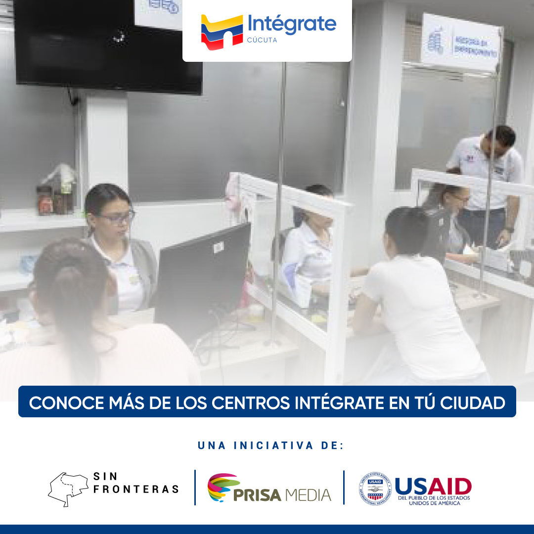 El Centro Intégrate de Cúcuta ofrece oportunidades de integración a la población migrante, retornada y colombiana a través de su oferta de servicios gratuita. Encuéntralos en el C.C Las Mercedes, piso 2, ofi. 371, 427 y 431. 
#SinFronteras #ProyectoIntegra
#AliadosCaracol