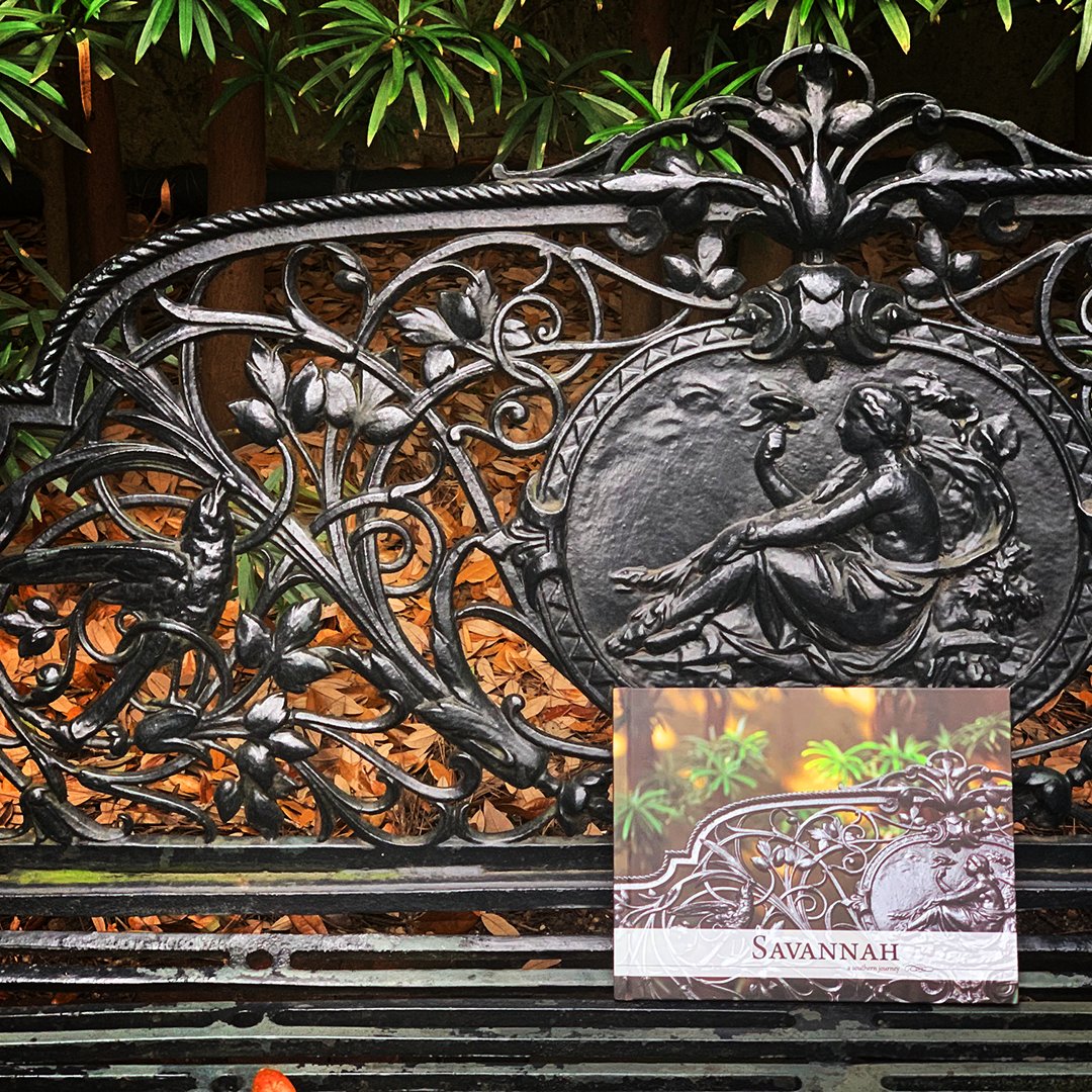 ShipsOfTheSea's tweet photo. We want to thank the Tourism Leadership Council (TLC) for featuring our gorgeous bench on the cover of their book, "Savannah - A Southern Journey", as well as the photographer, Adam Kuehl. We couldn't help but recreate the photo in honor of it!

#shipsoftheseamaritimemuseum https://t.co/9WPiHIC0wj