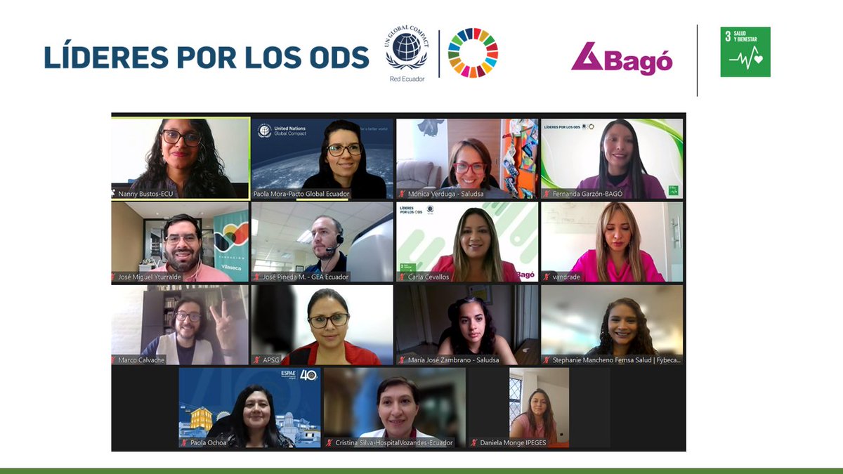 PactoGlobalEcua's tweet photo. En el marco de nuestro programa #LíderesPorLosODS se realizó la quinta sesión de la mesa de trabajo del #ODS3: Salud y Bienestar, liderada por @BagoEcuador.

Durante este espacio se conversó sobre la importancia de la salud mental y la prevención para abordar riesgos psicosociales. Para ello, organizaciones participantes de la mesa compartieron las iniciativas que llevan a cabo para el cuidado de la salud mental.

 Conoce más de este programa 👉https://t.co/reBMsTxzNs