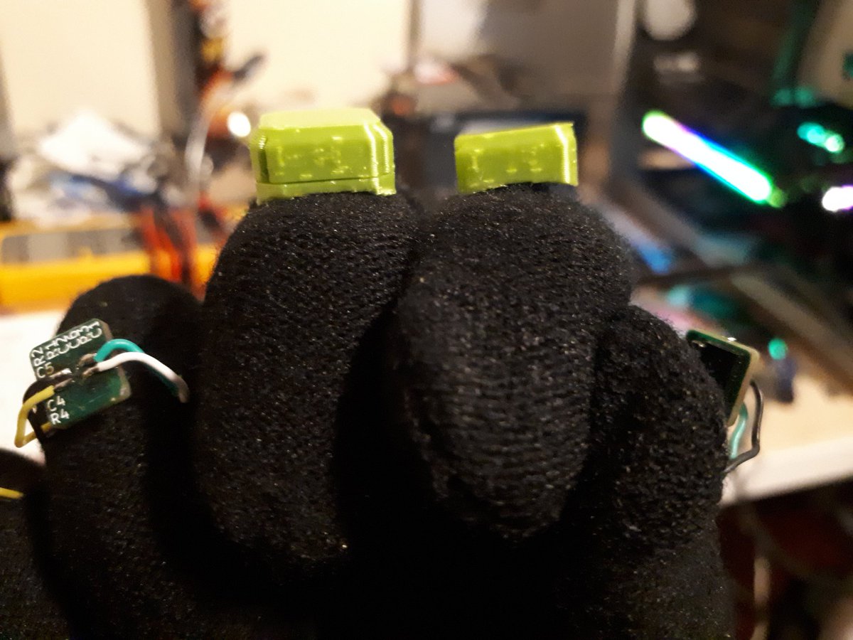 ImmersiveDevice's tweet image. Some changes to decrease the size of some pieces and making assembly easier.

No more individual threading of wires. The whole bundle including the JST connector goes through the fabric (small cut is necessary of course). Much easier and much happier :)