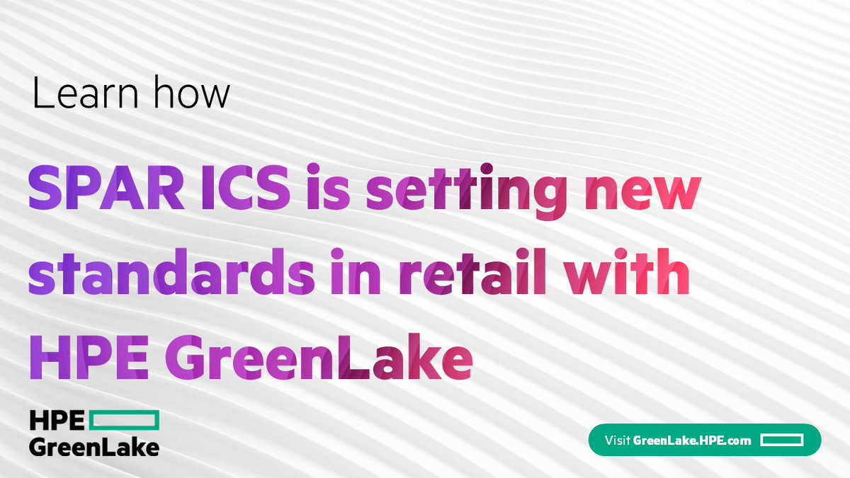 HPE_Compute's tweet image. Learn how HPE helped SPAR ICS optimize operations to gain the agility and predictability it needed to provide seamless shopping experiences for their customers – while enabling their rapid growth in Central Europe. #HPECompute #hybridcloud hpe.to/6011TE9sc