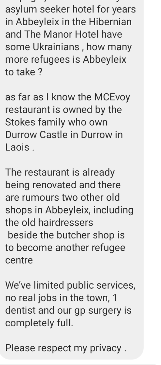 Abbeyleix, gather your community and shut it down.
#IrelandisFull 
#Sendthemback