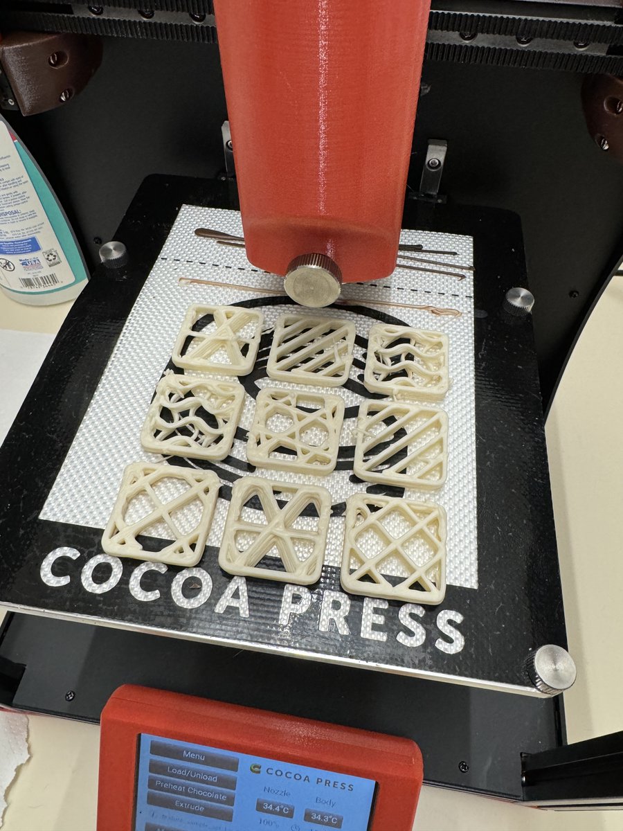 3D Print Club just got a little sweeter! We added a Cocoa Press to our 3D Print lab and kids are loving the edible prints! We experimented with dark, milk, and white chocolate today.