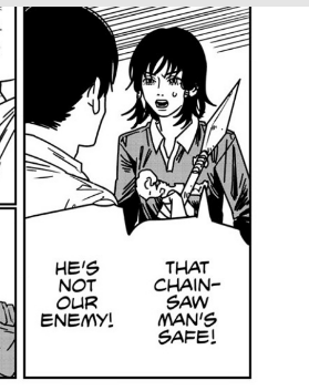 BerserkChip's tweet photo. See? She helped! Stop being mean to her😡#csm153 #csmspoilers https://t.co/QUrYGx8Bnp