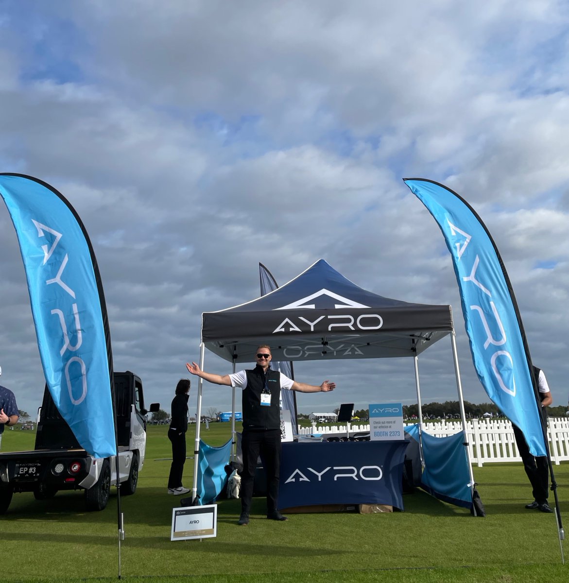 Our team is excited to be at the PGA Show Demo Day ⛳️ If you're attending the show, stop by our table and test drive the AYRO Vanish today!