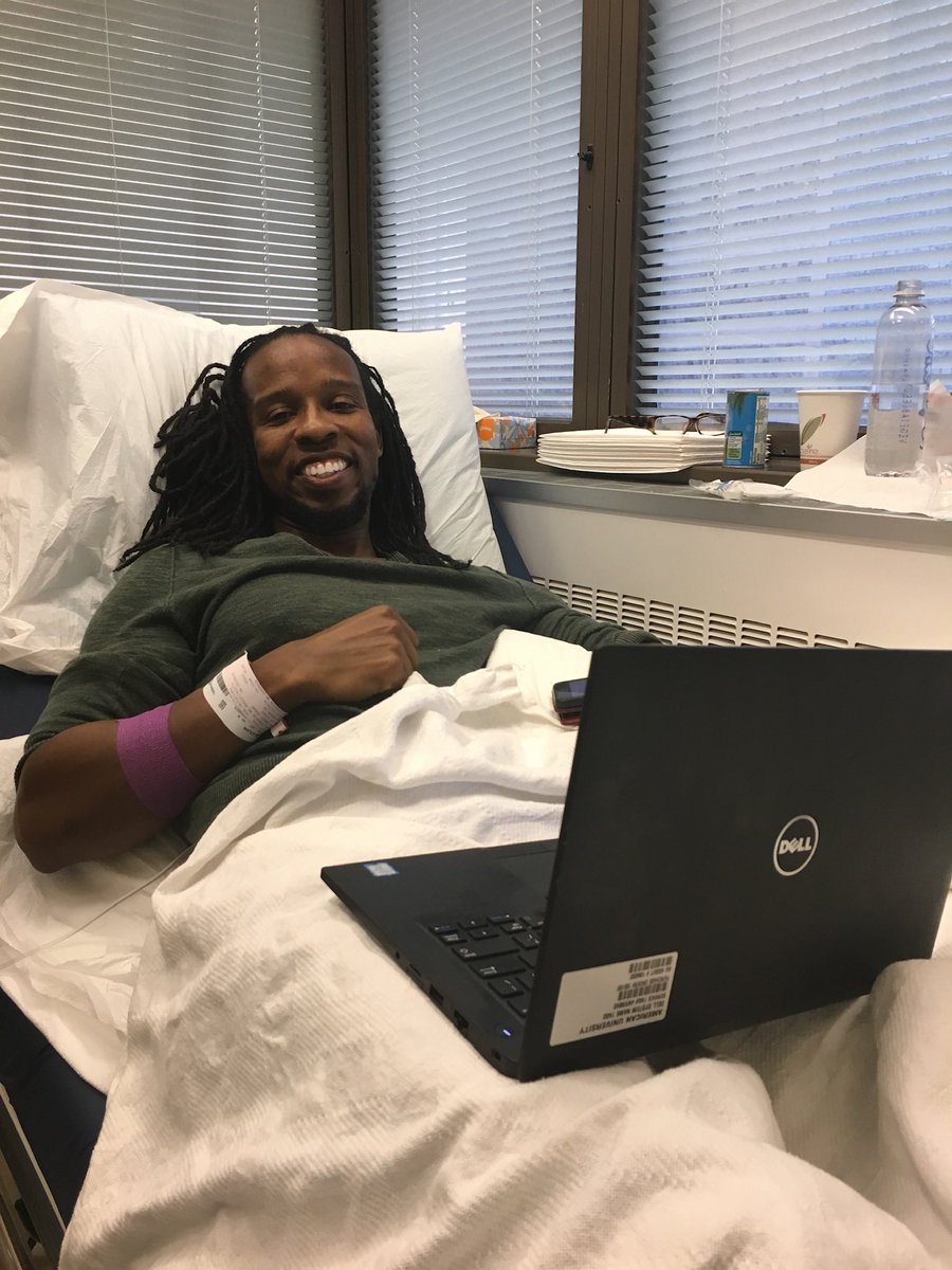 ibramxk's tweet photo. Six years ago today. Getting my first chemotherapy infusion. Finding humor in the pain of stage 4 colon cancer. How to Be an Antiracist taking shape in the laptop. The highly anticipated #Barracoon by Zora Neale Hurston is nearing publication in less than four months.
If someone would have told me on that day that six years later I would be coming out with an adaptation of Barracoon for kids ages 8 and up, then I would not have believed them. I did not think I would be living in six years. I did not write books for kids. I could not have imagined being granted such an important opportunity. Just a PSA to say, we never know what improbable gift the future is holding for us.
I only pray on this day and every day that my best friend and partner, Sadiqa, who was recently diagnosed with stage 4 breast cancer, will also receive the improbable gifts of surviving and thriving. And six years from now, she is coming out with a fulfilling project that she never thought was possible. 🫶🏿