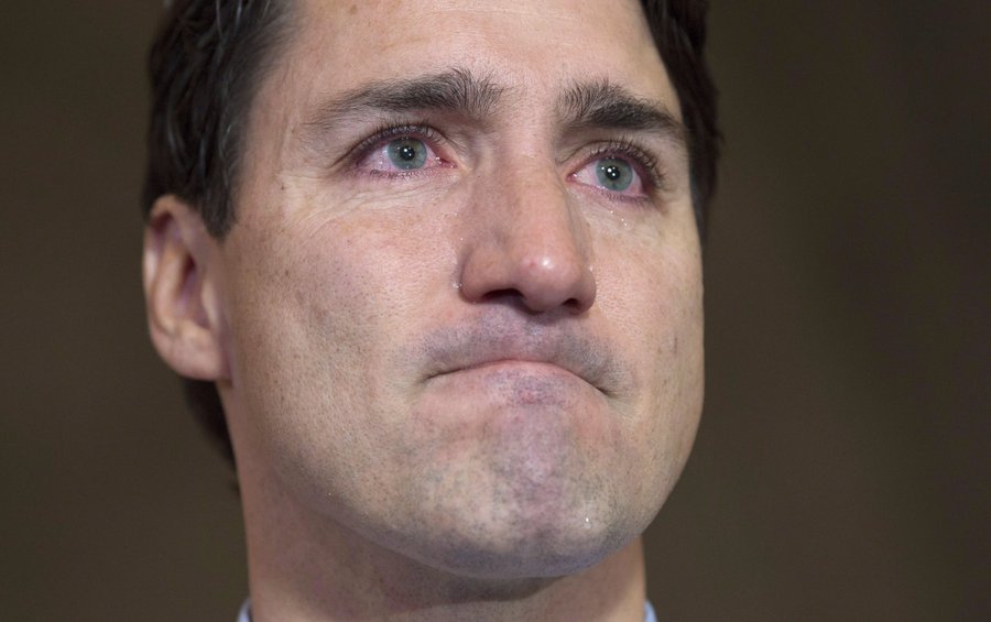 The look of a petulant man-child, on the verge of a tantrum-like meltdown, from hearing decisions he didn't like and, befitting his narcissistic personality, believe do not apply to him. 
Behold your WEF Prime Minister...
#TrudeauTheTyrant