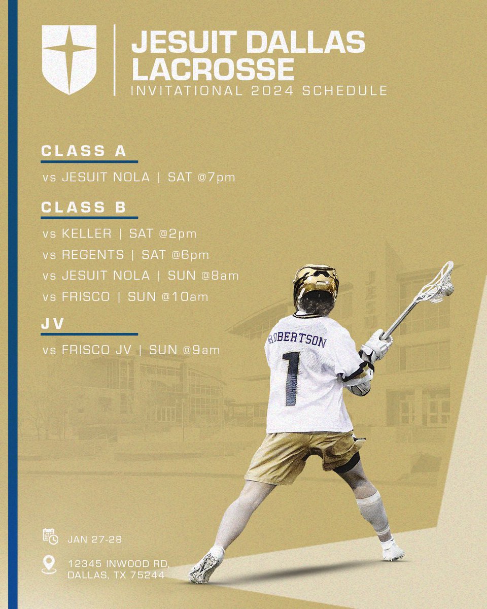 JesuitLacrosse's tweet photo. 2024 Jesuit Invitational Schedule #AMDG https://t.co/MWzELiGmN4