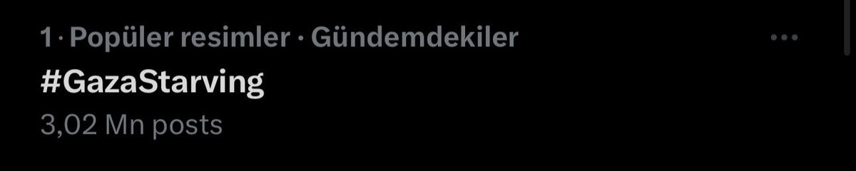 3 MİLYON TWİT ATILDI. #GazaStarving