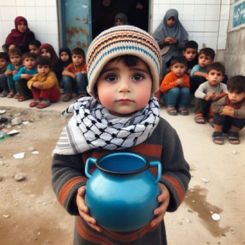 Trying to kill children with hunger and thirst is not war. This is war crime, genocide. #GazaStarving