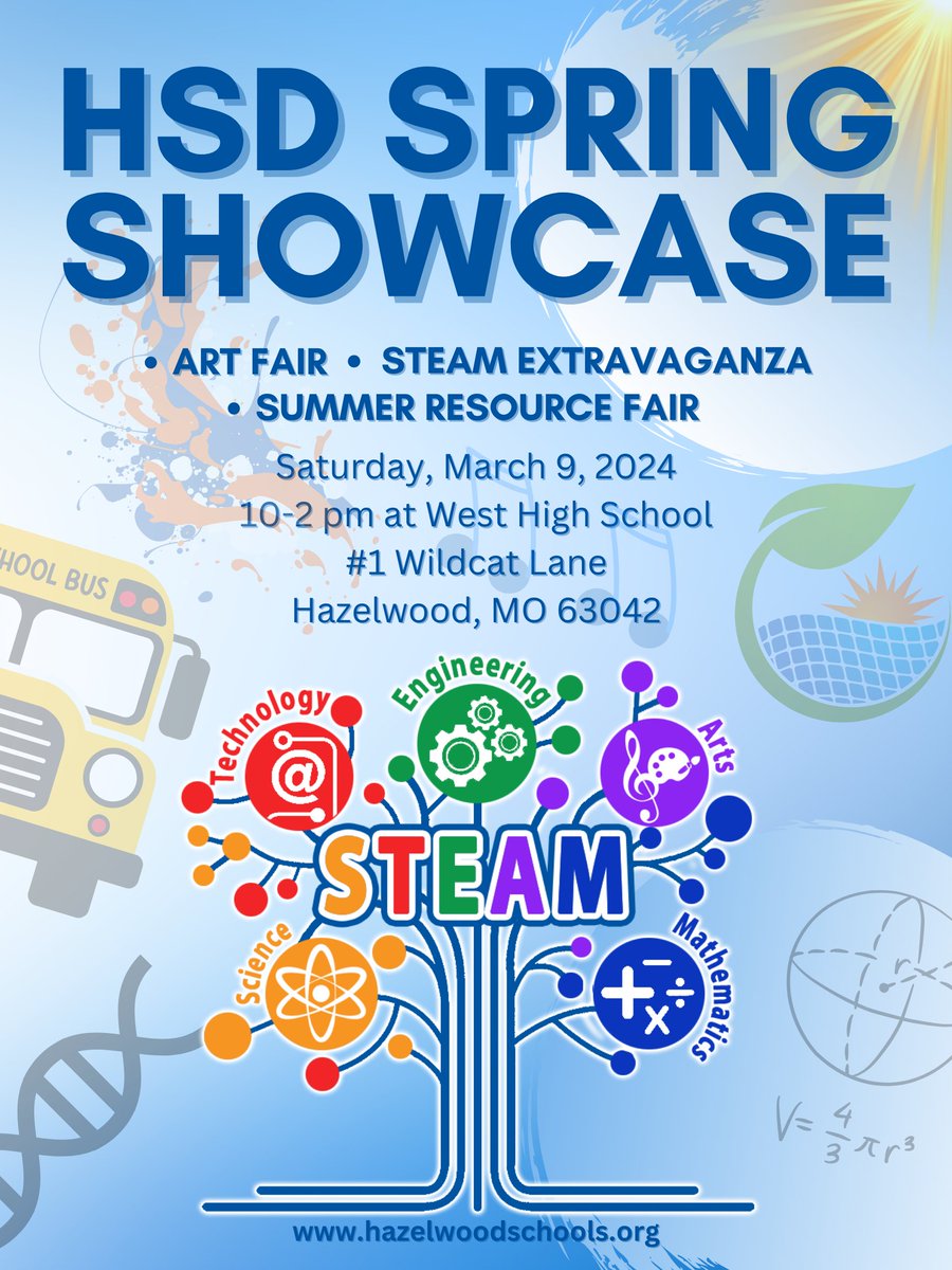 HSD community, come join us at West High on Saturday, March 9, from 10 a.m. - 2 p.m. for the HSD Spring Showcase! See flyer for details!