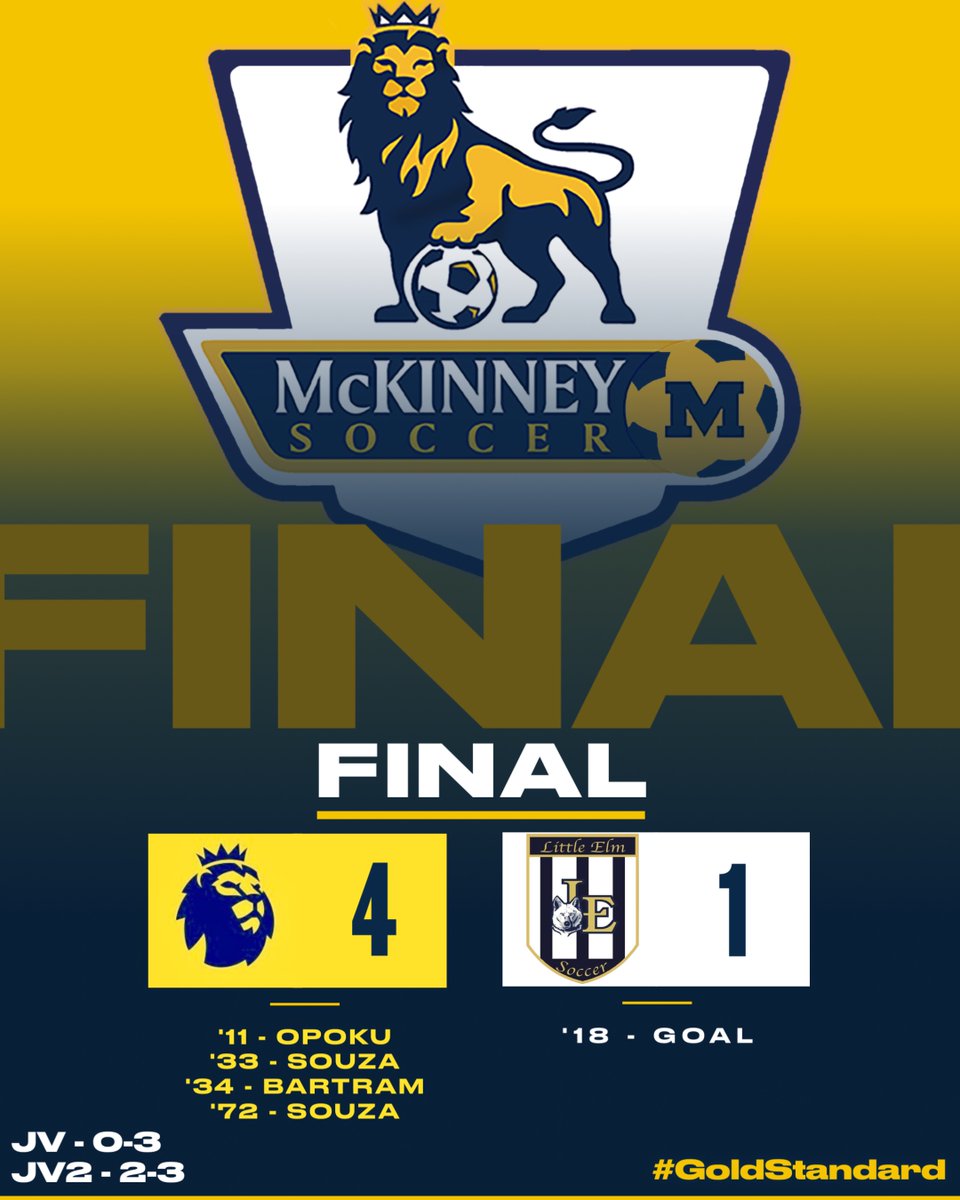MHS Lions Mens Soccer (@mhslionssoccer) on Twitter photo Great effort by the guys tonight. Put in a good shift against a tough opponent to earn 3 points to start off district.
<a href="/CoachLeonardTX/">Coach Nate Leonard, M.Ed.</a> <a href="/MHSLions/">McKinney High School</a>
#GoldStandard Great effort by the guys tonight. Put in a good shift against a tough opponent to earn 3 points to start off district.
<a href="/CoachLeonardTX/">Coach Nate Leonard, M.Ed.</a> <a href="/MHSLions/">McKinney High School</a>
#GoldStandard