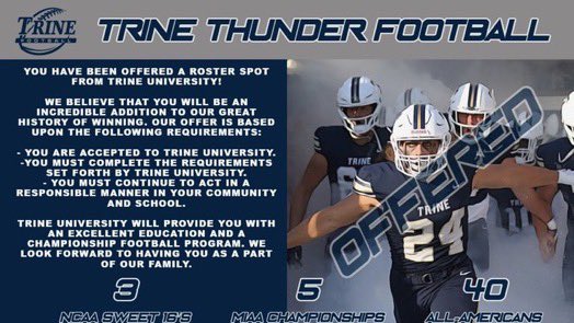 #AGTG blessed to receive a offer from Trine University <a href="/ColtArthur/">Coach Arthur</a> @Bama2A_Football <a href="/IHSmustangsftbl/">Isabella Football</a> <a href="/Tmims15/">T Mims</a>