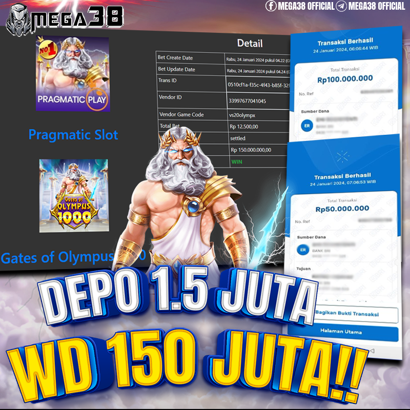 Mega38Official's tweet photo. GATES OF OLYMPUS 1000
Depo 1,5 juta Withdraw 150 JUTA,,Emang bisa???
Bisa dong karena main nya di MEGA38, situs yg gampang buat cari cuan karena sering maxwin !

#mega38 #situsmega38 #mega38slot #bonusnewmember #eventbuyspin #garansikekalahan #slotgacorhariini #slotgacor https://t.co/LYo8Ax2gea
