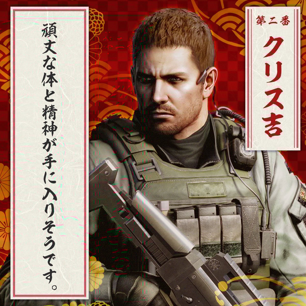 バイオハザード クリアファイル Leon_Sora_8888 ／ クリス吉 頑丈な体と精神が手に入りそうです。 ＼ W