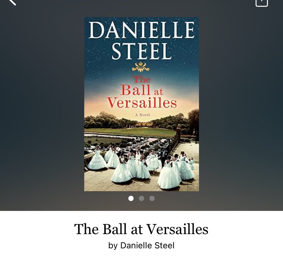 TaraDDonai's tweet photo. The Ball at Versailles by Danielle Steel 

#TheBallAtVersailles by #Danielle Steel #5819 #17chapters #307pages #1360of400 #NewRelease #Kindle #90for23 #december2023 #clearingoffreadingshelves #whatsnext #readitquick https://t.co/zxs4zfUE49