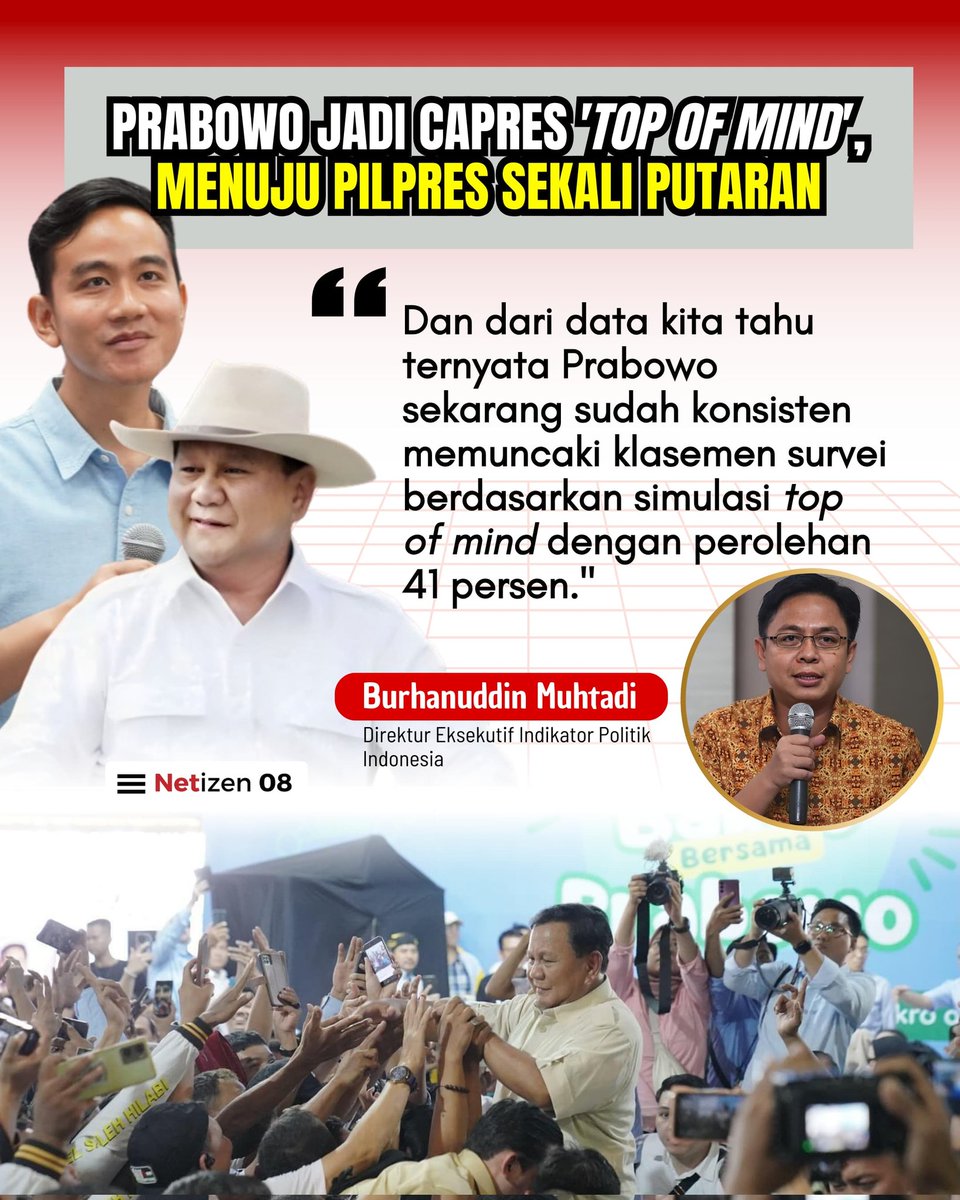 #SekaliPutaran hasil suevei yg akutabel dari pak Burhanudin Muhtadi