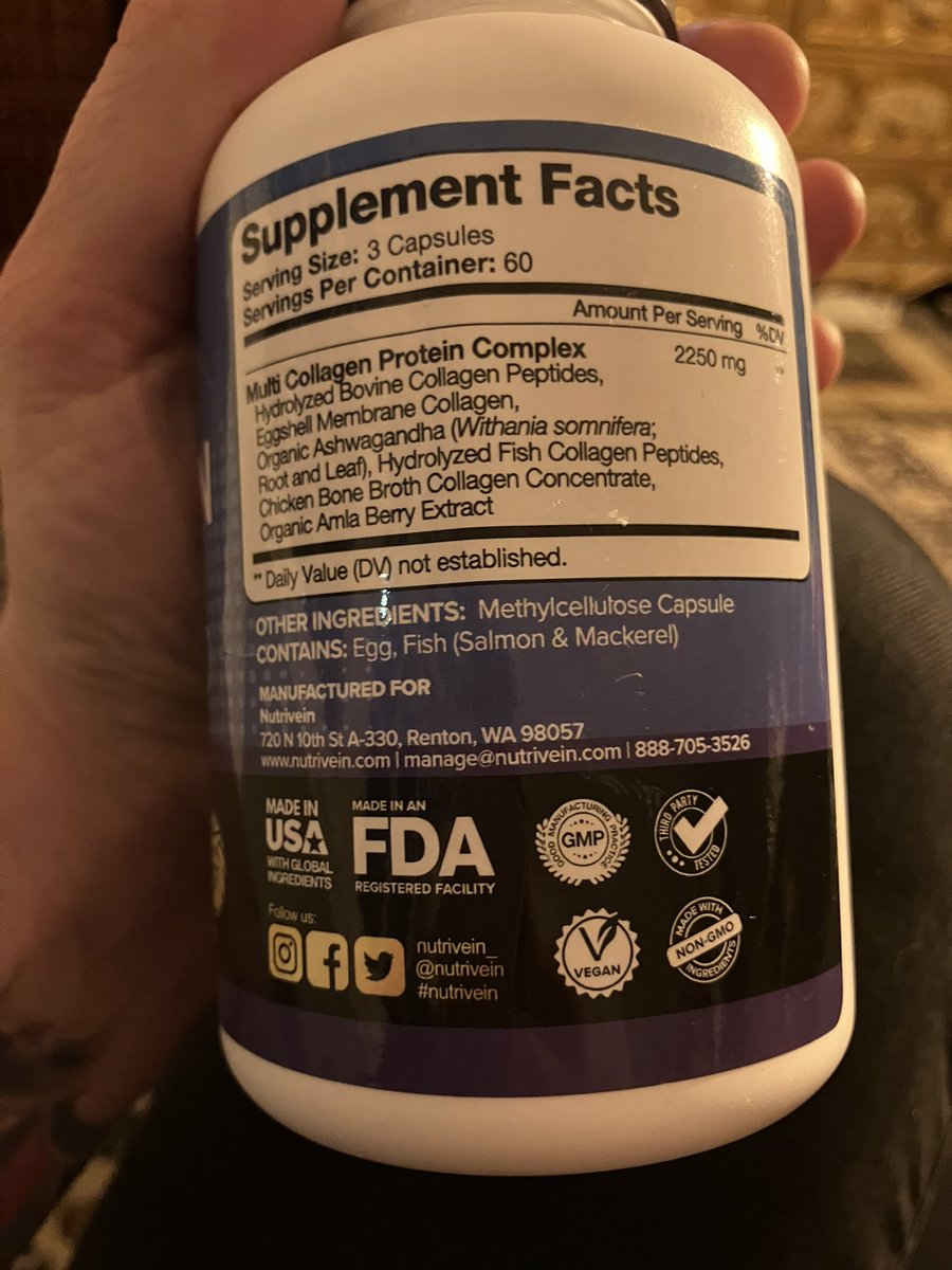 bakingblithely's tweet photo. @nutrivein how is this product #vegan ? #bovine #fish #chicken #falseadvertising https://t.co/3azIntEC6h
