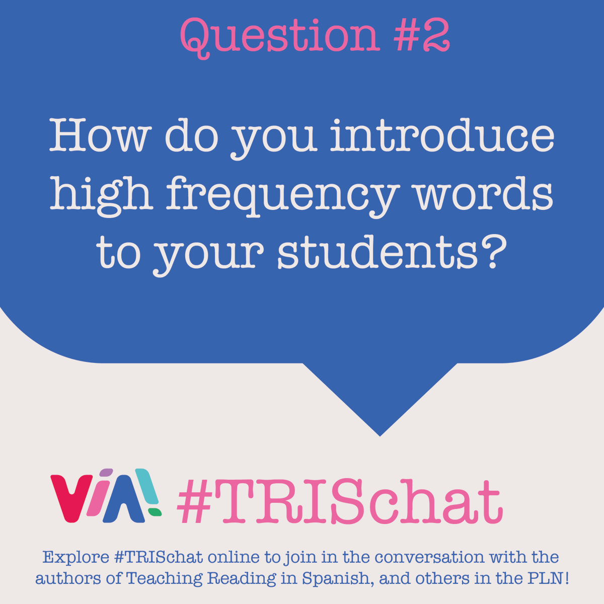 ViaEdConsulting's tweet photo. Q2: How do you introduce high frequency words to your students? #TRISchat https://t.co/PXbls7g7j6