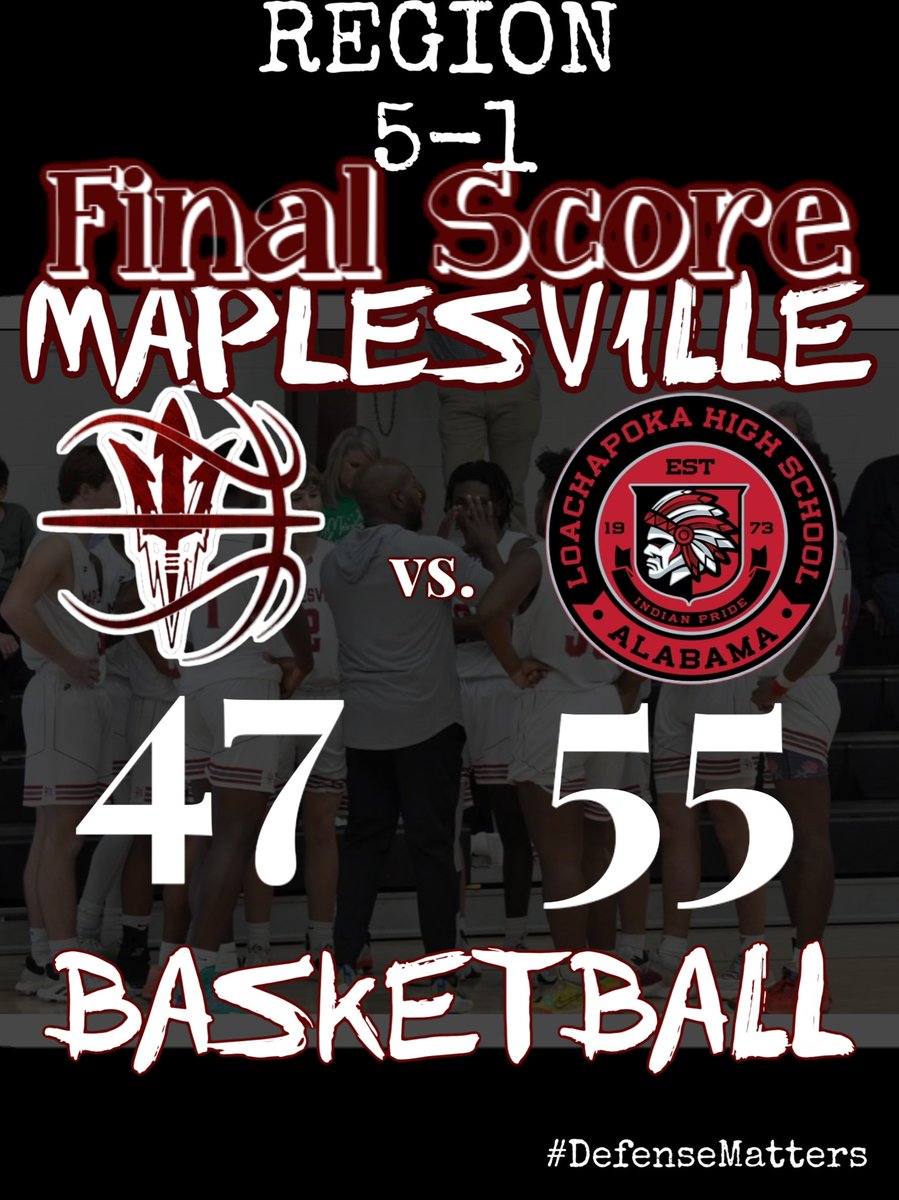 MaplesvilleH's tweet photo. We drop a tough region game on the road tonight against Loachapoka. I'm proud of how the guys fought in the last two quarters.
#DefenseMatters #thisonecounts https://t.co/iIOzuAyO9A