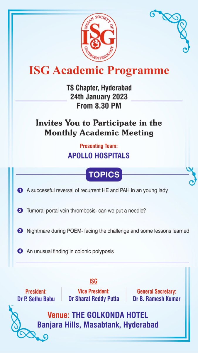 Team Apollo Gastro presenting interesting cases at the TG-ISG Academic meet.