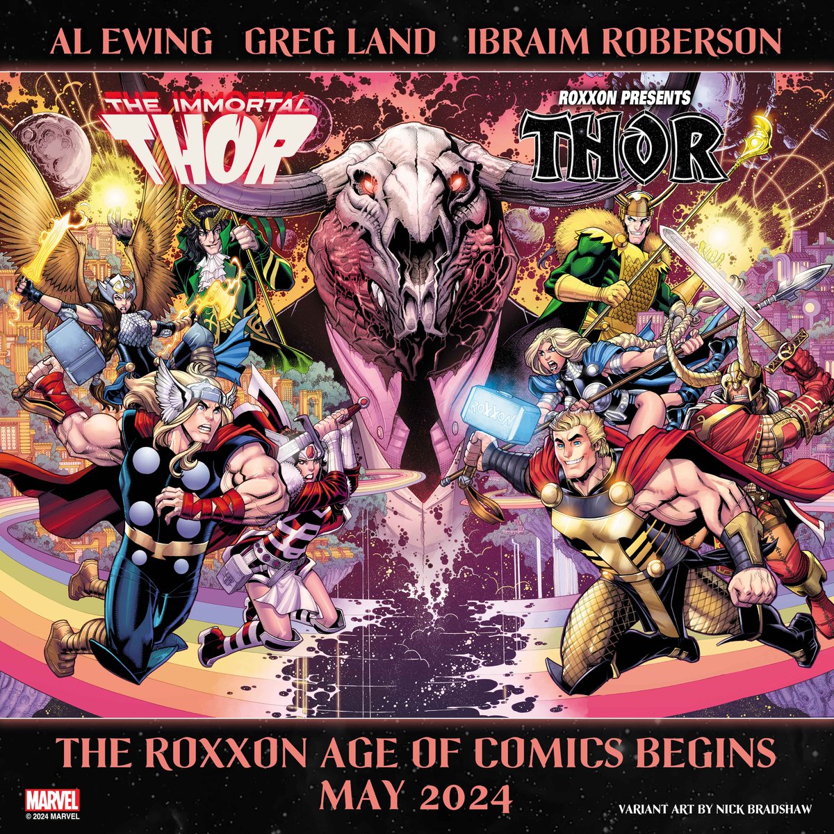 The Roxxon age of comics begins May 2024. Get an exclusive look at the upcoming adventures of ‘The Roxxin’ Thor.’
