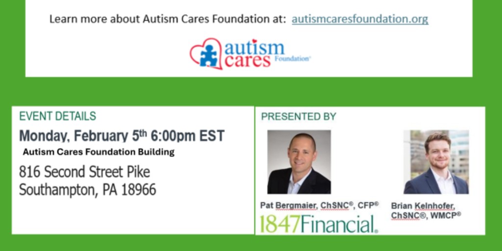 ACFSouthampton's tweet photo. Autism Cares Foundation invites parents and caregivers to attend a workshop on "special needs planning." To register please click below.

https://t.co/q4F6yNtWkm https://t.co/o0H9D6KgGO