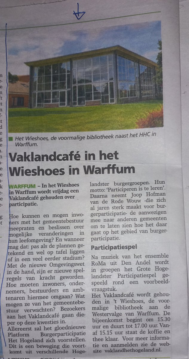 Hee, <a href="/RodeWouw/">Joop Hofman</a> in het Wieshoes, vrijdag, aanrader: