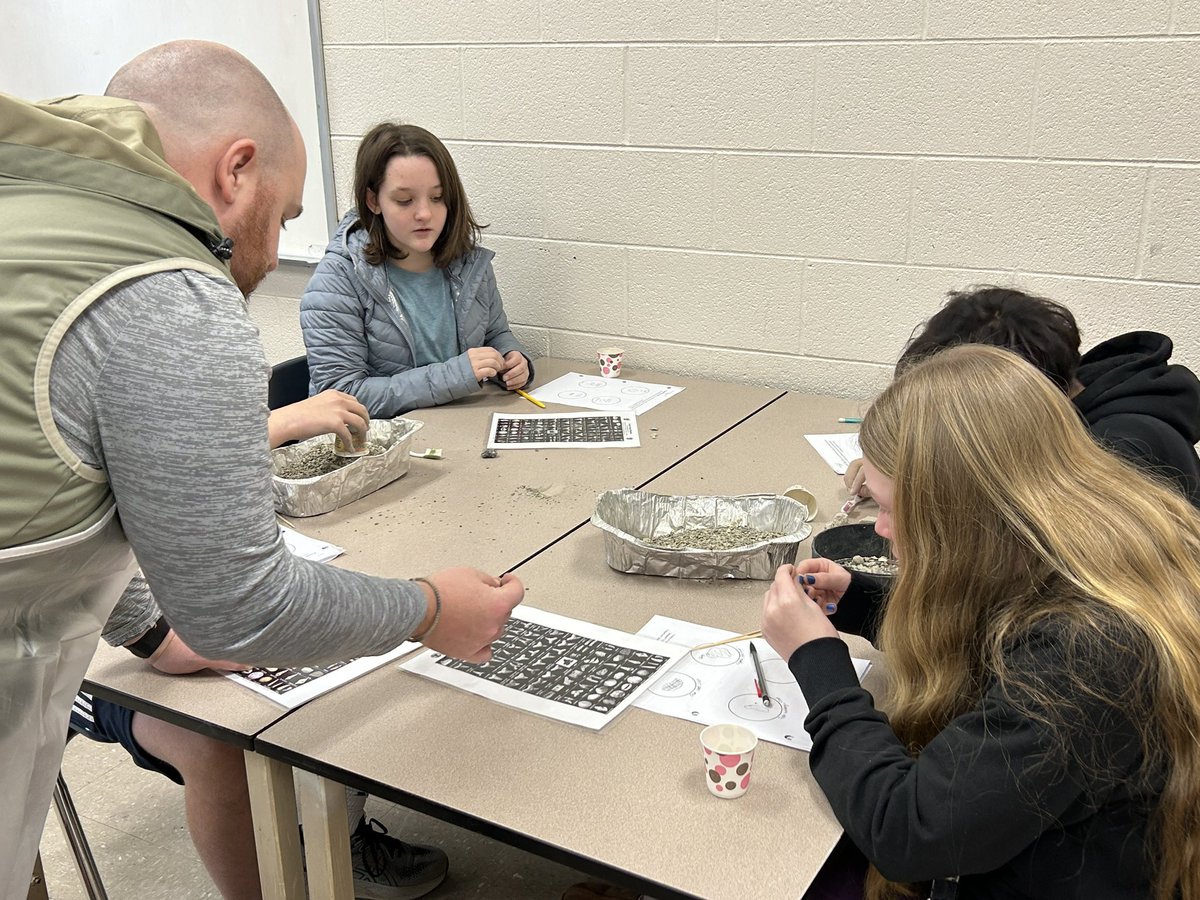 EMS Students dig  into evolution as they explore a Fossil Dig Lab. #authenticlearning  #PBL #WeAreElkin