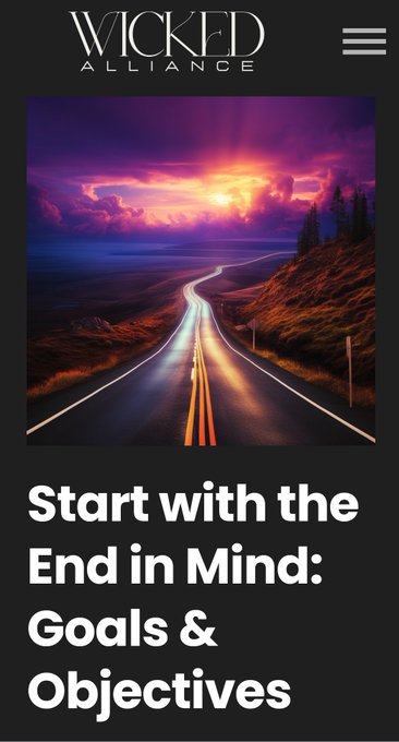 As promised, my first free course is now LIVE: Start with the End in Mind.  This is universally applicable