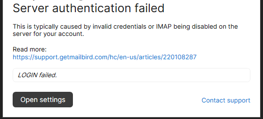 Unseal_'s tweet photo. @mailbird I'm getting this error for all of my outlook based addresses.
You've broken something since the exact same creds and settings work on other clients https://t.co/VxMZVblgbX