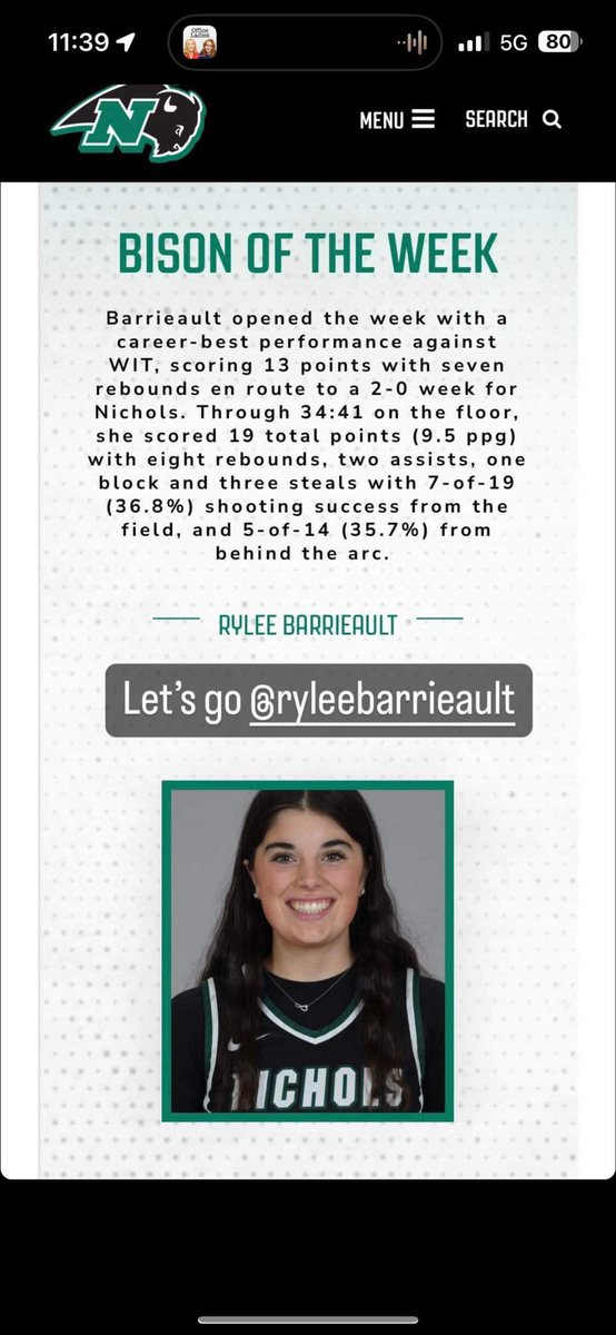 I tell you 😊these Future Alums are crushing it on the college level🔥🔥🔥 We see you Riley 🗣️🗣️🗣️ #Winchendon