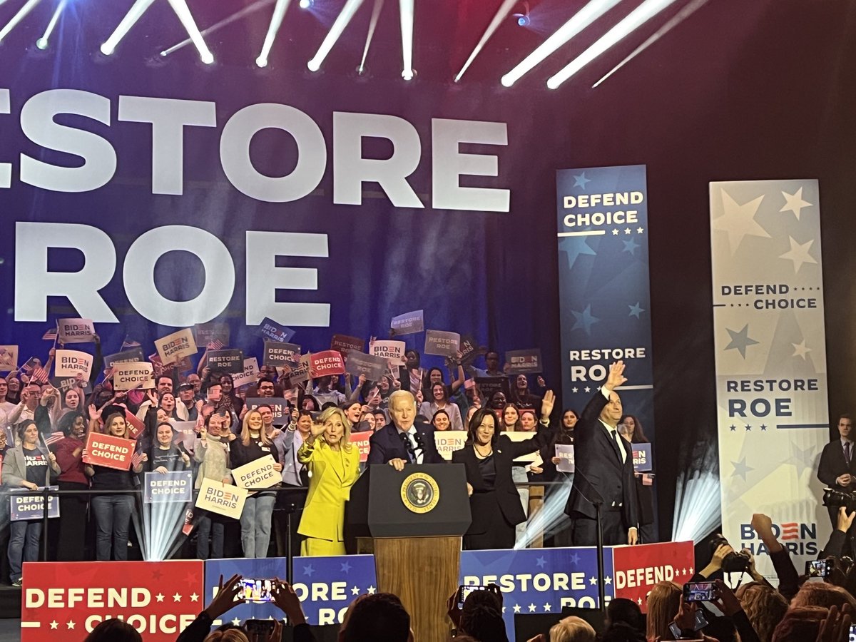 At least 10 anti-Israel protesters interrupted @potus in VA, stepping on some of his toughest anti-Trump lines and him thanking Texas woman who struggled to get an abortion.