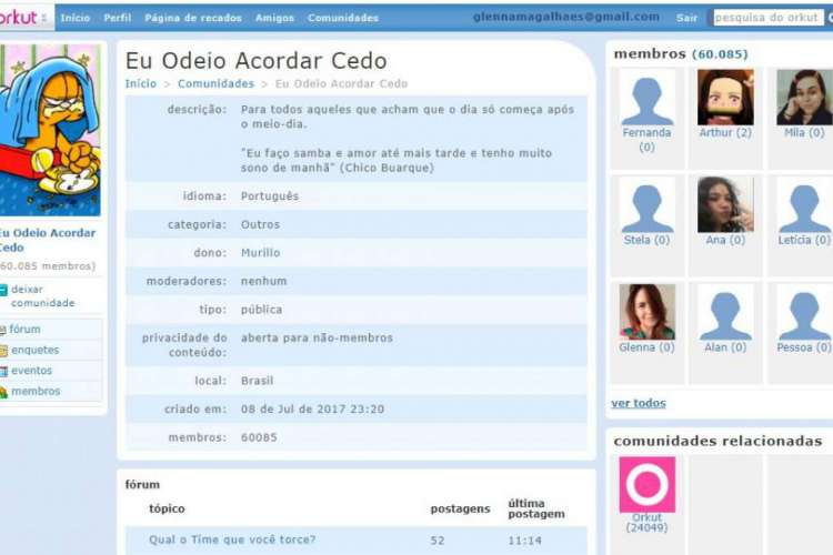 O Orkut completou 20 anos desde seu lançamento oficial em 2004.