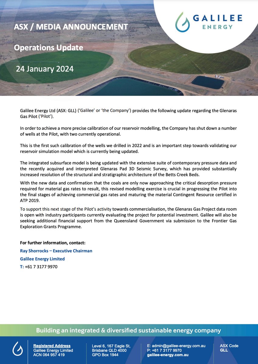 GalileeEnergy's tweet photo. $GLL has released an update on the Glenaras #gas pilot.
More details here 👉 https://t.co/Toh4ENrlPN https://t.co/8mtVYV9wK1