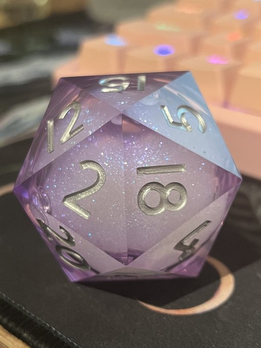 She&rsquo;s so pretty 🥹💜  Giant D20 to roll for spanks on stream ! https://t.co/TEGdm1cjXW