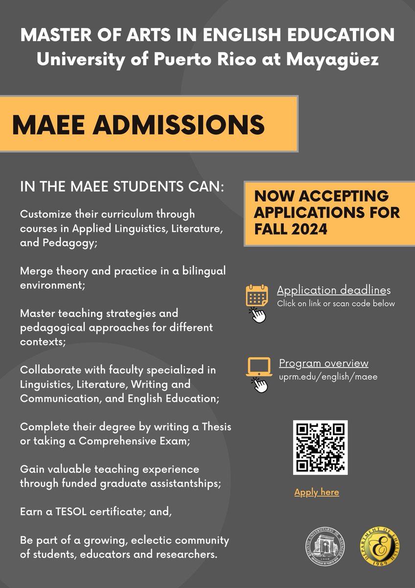 MAEE ADMISSIONS: APPLY NOW!