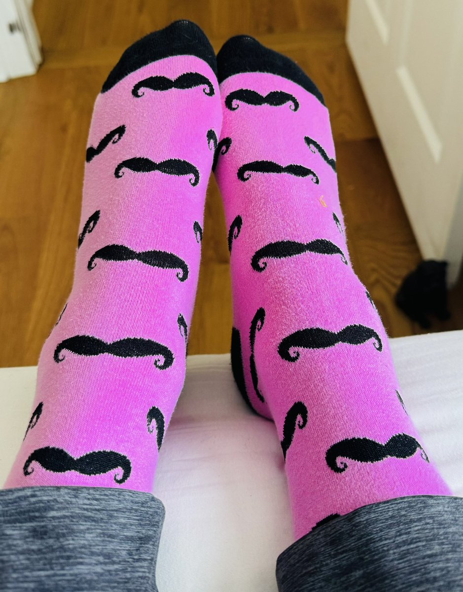 Pink socks with mustaches are the new black. And the new black is very cozy. @nickisnpdx @Lacktman