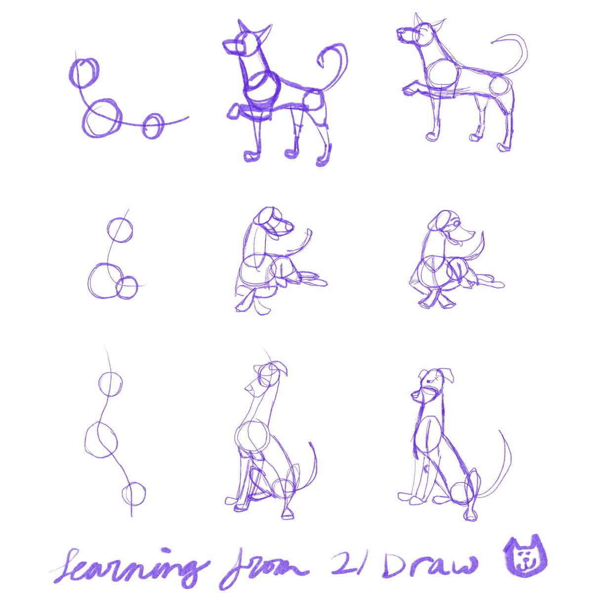 gardentiger's tweet photo. I think drawing the three circles/ovals will really help with figuring out how to draw different positions/perspectives #drawing #drawinganimals https://t.co/LS9p5GcDLf