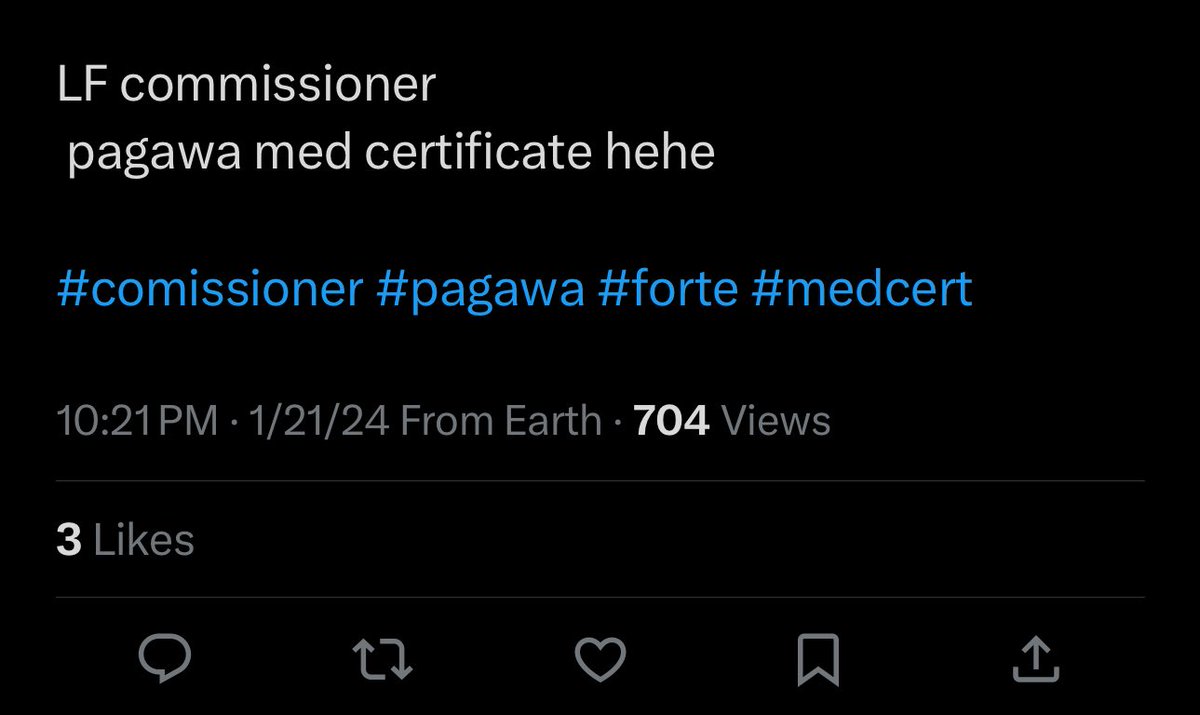 Pati medcert? ‘Di niyo ba alam na vineverify ang clinic kung nagpaconsult ba talaga doon ang “patient”? At kaninong license number naman ilalagay niyo?

Matumal ang comms pero h’wag naman kayo magresort sa falsification of documents. Article 171 &amp; 172 of the Revised Penal Code.