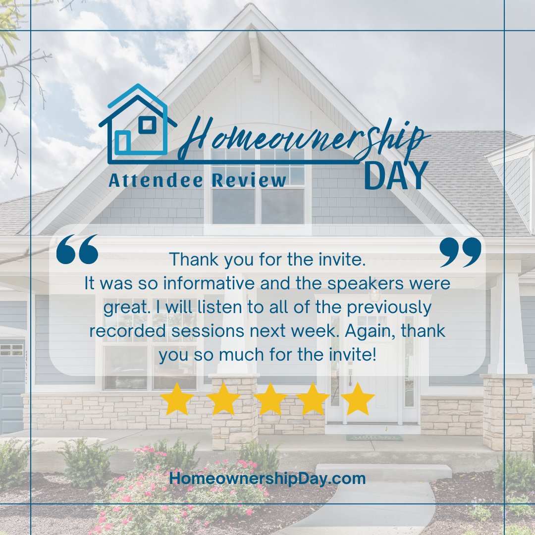 We're delighted to hear that you found the event informative & enjoyed the speakers! Thank you, & we look forward to welcoming you to next year's #HomeownershipDay event! If you have any specific highlights or favorite moments, feel free to share them below.
#HomeownershipMatters