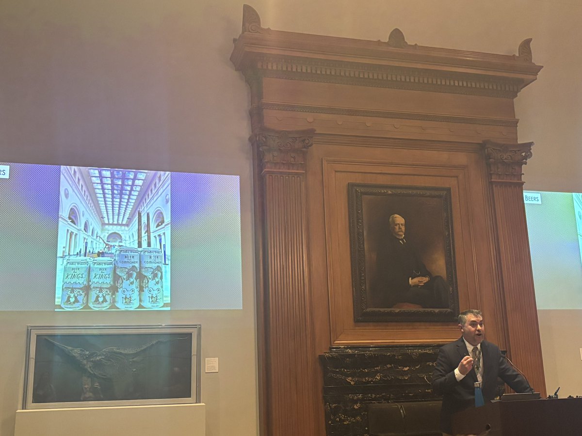 SabinaCvecek's tweet photo. William Parkinson speaking about the First Kings of Europe exhibition at the @FieldMuseum. It’s the last week of the show, so come in, if you’re in Chicago! Get to try the exhibition’s own, locally brewed Beer for Commoners&amp;Beer for Kings! 👑🍺#firstkings #Chicago #anthropology https://t.co/kMbIlUAPb7