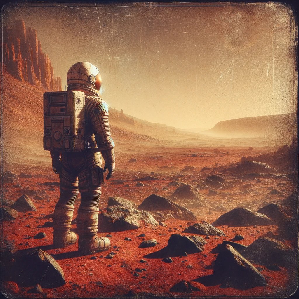 FableFrequency's tweet image. A solitary astronaut surveys the stark Martian terrain.

#DigitalArt #MarsOdyssey #SpaceExplorer