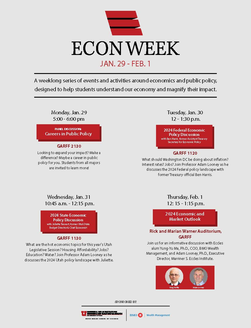 First annual Econ Week starts January 29! #EcclesExperience