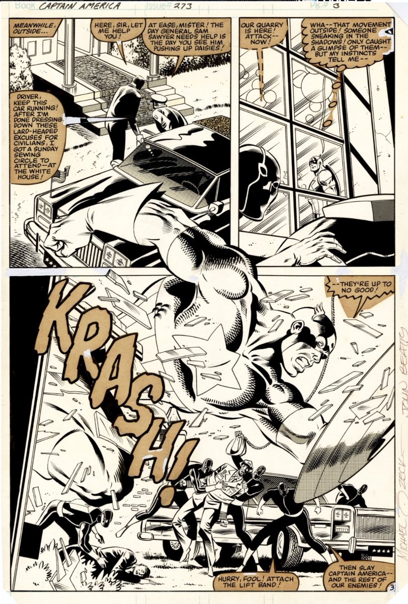 bryancburge's tweet photo. Did the Tumbler & #Batroc the Leaper ever do a Super Villain Team Up against #CaptainAmerica?
(Seems on brand….) also NEW villain team: “The Acrobats of Evil”
- #Zeck on art - https://t.co/aaVyXJ3OUu