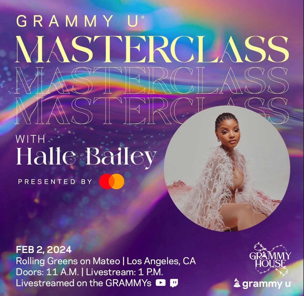.@HalleBailey will be a featured speaker for a GrammyU Masterclass February 2nd 🏆

( This interview will be live streamed on YouTube & Twitch! )