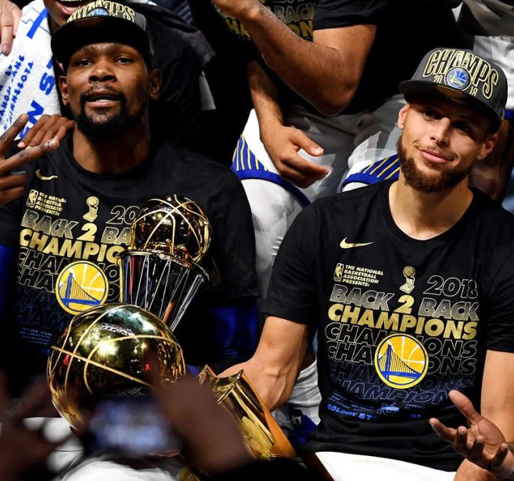 The same folks who say Kobe's first three chips don't mean as much because Shaq won Finals MVP say KD's rings don't mean much because he got em with Steph...even tho KD got the Finals MVP's 🤣 Shit like this is why I just say eye test.